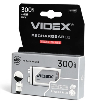 Akumulator Niklowo Wodorkowy 8.4V 300mAh 9V 1szt. VIDEX