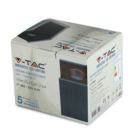 Oprawa Sufitowa Natynkowa Spot GU10 Kwadratowa Szara/Różowe złoto VT-860 V-TAC - 5 Lat Gwarancji