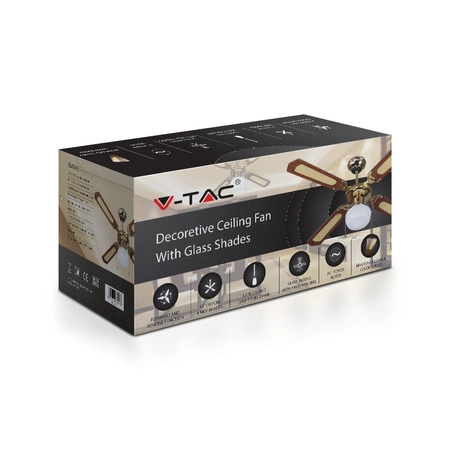 Wentylator sufitowy 50W Ze źródłem światła 1xE27 4 ramiona VT-6042-4 V-TAC