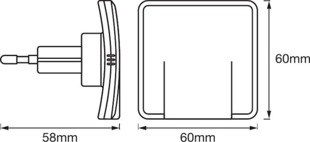 Lampka Nocna LED ORIENTACYJNA LUNETTA SLIM Biała 0,30W 3lm 3000K IP20 Ledvance