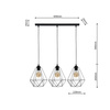 Lampa wisząca BASKET 3xE27 Geometryczny Kształt Loft Czarna Koszyk Diament MLP7215 Metal