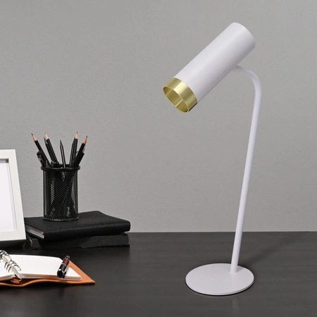 Lampka Biurkowa Stołowa GU10 Biała Fado Sanico Goldlux