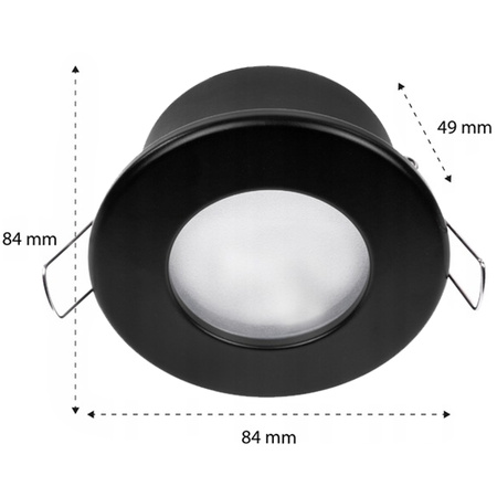 Oprawa HALOGENOWA Podtynkowa Podbitka Łazienkowa Hermetyczna GU10 Czarna IP44 STAŁA