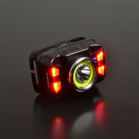 Latarka Czołowa Akumulatorowa LED 5W 410lm 7 Trybów Pracy Sensor Ruchu USB C Wodoszczelna IP65 Videx