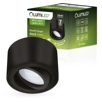 Oprawa Natynkowa HALOGENOWA Spot Tuba Ruchoma Okrągła Czarna 50mm AMAT-S LUMILED