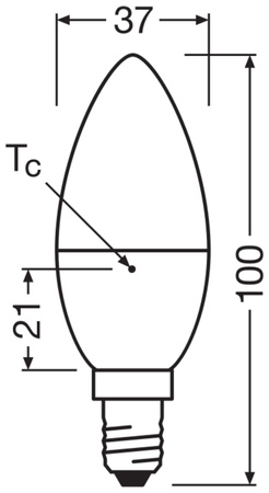 Żarówka LED B37 Świeczka E14 2.9W = 25W 250lm 2700K Ciepła CRI>97 200° CLASSIC Osram