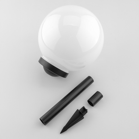 Lampa Solarna Ogrodowa LED ATRIS Wbijana Naziemna Biała Kula 25cm RGB LUMILED