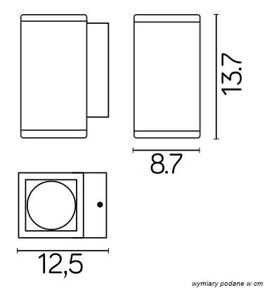 Lampa Ogrodowa Zewnętrzna Elewacyjna KINKIET LED Adela Midi M1459 DG GU10 Su-Ma