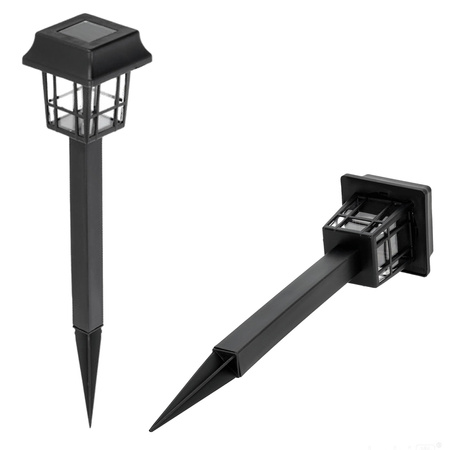 Lampa Solarna Ogrodowa Słupek Zewnętrzny Stojący LED 6500K Zimna IP44 Czarny Fusion Kobi