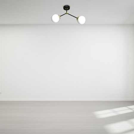 Lampa Sufitowa JOY Czarna Złota 2xE14 Milagro