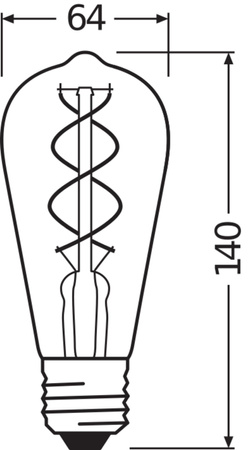 Żarówka LED Dekoracyjna ST64 Edison E27 4W = 28W 300lm 2000K Ciepła 300° Vintage 1906 Osram