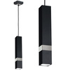 Lampa wisząca Tuba Zwis VIDAR Czarny + srebrny 1x GU10 Milagro Metal Styl nowoczesny