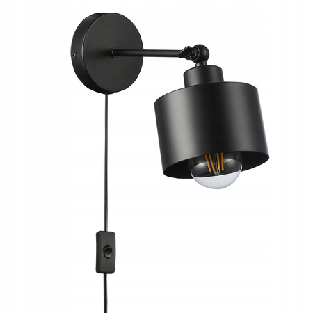 Lampa Ścienna Reflektor Kinkiet Spot E27 Ruchomy Czarny Elza Masterled