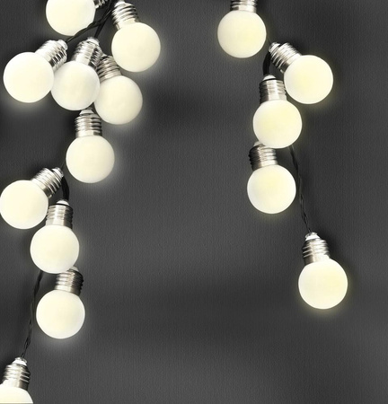 Girlanda Solarna Ogrodowa Ozdobna Łańcuch Świetlny 10 LED Mleczne Kulki