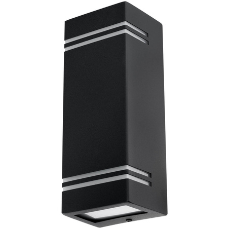 Lampa Ogrodowa Kinkiet Elewacyjny NELA 2xGU10 IP44 Góra Dół Czarna