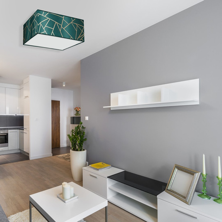 Plafon LED Lampa Sufitowa ZIGGY Zielona Złota Zielona 2xE27 Milagro