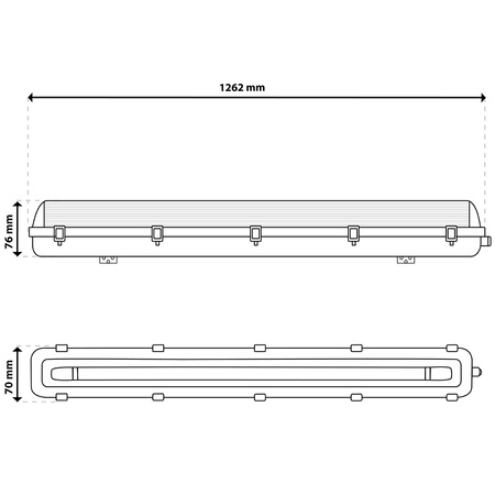 Oprawa Lampa Hermetyczna LED Pyłoszczelna 120cm 1x T8 G13 IP65 HERSO Lumiled
