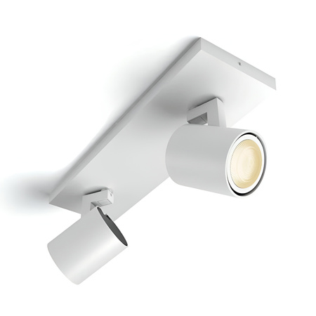 Lampa sufitowa Reflektor LED Spot Runner Biały 2x 4.2W CCT PHILIPS HUE Bluetooth Zigbee + Przełącznik Dimmer Switch