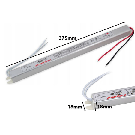 Zasilacz Meblowy Wąski 12V DC 72W 6A Ultra SLIM Do Taśm LED IP20