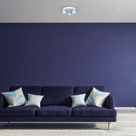 Lampa Sufitowa DIXIE Niebieska Biała 3xGX53 Milagro