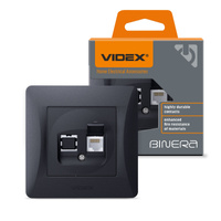 Gniazdo Pojedyncze Komputerowe RJ45 Natynkowe Czarne BINERA VIDEX