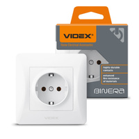 Gniazdko Pojedynczne Kontakt 16A Natynkowy Biały BINERA VIDEX