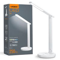 Lampka Biurkowa LED 5W 250lm 5000K Zimna Biała Ściemnialna Videx