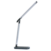 Lampka Biurkowa LED Stołowa 7W 400lm 4000K Neutralna 120° Czarna Srebrna Ściemnialna Madera Sanico Goldlux