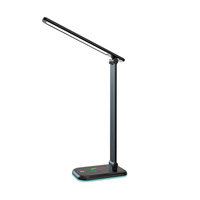 Lampka Biurkowa Stołowa Regulowana Nocna ALMA LED 12W 960lm CCT + RGB Ściemnialna Czarna MasterLED