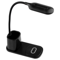 Lampka Biurkowa Nocna LED 3W 3000K - 6000K USB Dotykowa z Ładowarka QI NINA