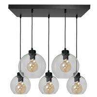 Lampa wisząca SOFIA 5xE27 MLP65900 Transparentny Klosz Kula Milagro Metal + Szkło