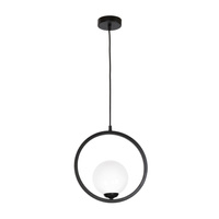 Lampa wisząca BOSTON 1xE14 Czarne Obręcze Geometryczne Loft MLP5593 Milagro Metal + Szkło