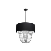 Lampa wisząca ALMERIA 1xE27 Elegancka Sznury Korali Chrom MLP6432 Milagro Metal + Tworzywo sztuczne+ Tkanina