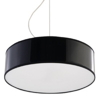 Lampa Sufitowa Wisząca Plafon 2x E27 Okrągła Czarna Minimalistyczna Arena Sollux