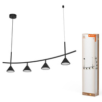 Lampa LED Wisząca Dekoracyjna Liniowa Zwis Sufitowa 4-Punktowa 16W 3000K Decor Line Czarna LEDVANCE
