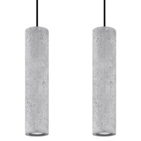 Lampa Sufitowa Wisząca Zwis 2x GU10 Tubularna Szara Industrialna Luvo Sollux