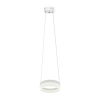 Lampa wisząca RING biały okrąg 12W LED IP20 Metal i akryl styl nowoczesny Milagro