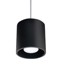 Lampa Sufitowa Wisząca Zwis GU10 Cylindryczna Czarna Nowoczesna Orbis Sollux