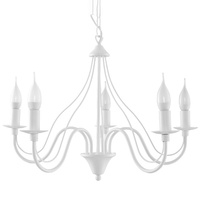 Lampa Sufitowa Wisząca Żyrandol 5x E14 Żyrandol Nieregularna Biała Nowoczesna Minerwa Sollux