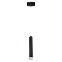 Lampa wisząca CARBON czarna tuba 1X5W LED IP20 Metal i akryl styl nowoczesny minimalistyczny Milagro