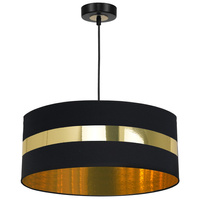 Lampa wisząca PALMIRA 1xE27 60W Matowy Klosz Złote Elementy MLP6318 Milagro Metal + Tkanina