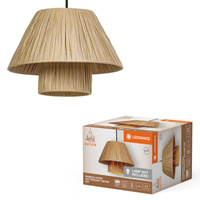 Lampa Sufitowa Wisząca Dekoracyjna E27 Zwis Brązowy Bambus Decor Ledvance