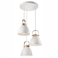 Lampa Wisząca Sufitowa DANIELLE 3xE27 Biała Brązowa LM-3.80 Lamkur