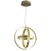 Lampa wisząca SIRIUS 80W Trójwymiarowa Złote Pierścienie ML6187 Milagro Metal + Tworzywo sztuczne+ Kryształ