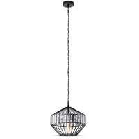 Lampa Wisząca Oprawa E27 Metal i kryształki D:33x30cm VT-7334 V-TAC