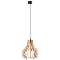 Lampa Wisząca Sufitowa TUCCI E27 Czarna Drewniana LM-1.229 Lamkur