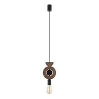 Lampa Sufitowa Wisząca E27 Czarna Drewno Skandynawska DROPS WOOD D 11176 Nowodvorski