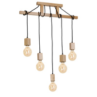 Lampa wisząca JACK 5xE27 Naturalne Drewno Minimalistyczny Wygląd MLP583 Milagro Drewno