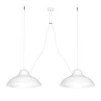 Lampa wisząca GUSTAV 2xE27 Minimalistyczny Klosz Oryginalne Zawiesie Biała MLP4815 Milagro Metal