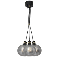 Lampa wisząca OMEGA 3xE27 Przydymione Szkło Kula MLP6532 Milagro Metal + Szkło